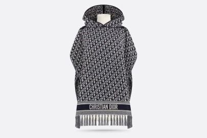 Dior Oblique Hooded Poncho Navy Blue Cotton DIOR at Dior